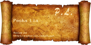 Peska Lia névjegykártya